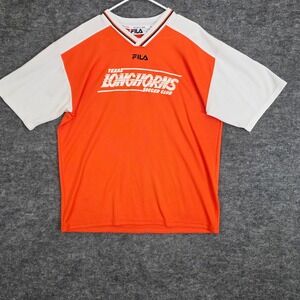 VTG FILA‎ Texas Longhorns Soccer Club NCAA Jersey Shirt Orange White XL